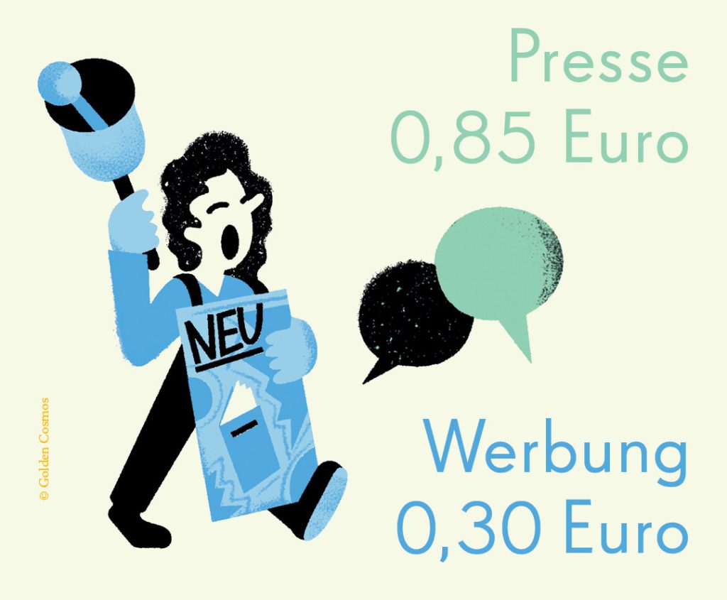 PRESSE & WERBUNG – 0,85 + 0,30 Euro